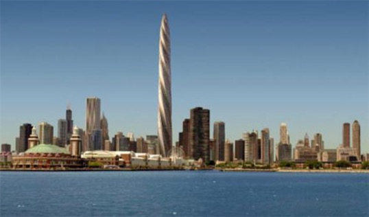 世界最高的住宅大厦 芝加哥螺旋塔高约610米
