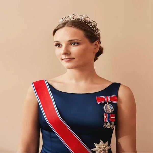 挪威18岁未来女王戴王冠首秀，落落大方；外形似凯特，履历更炫酷